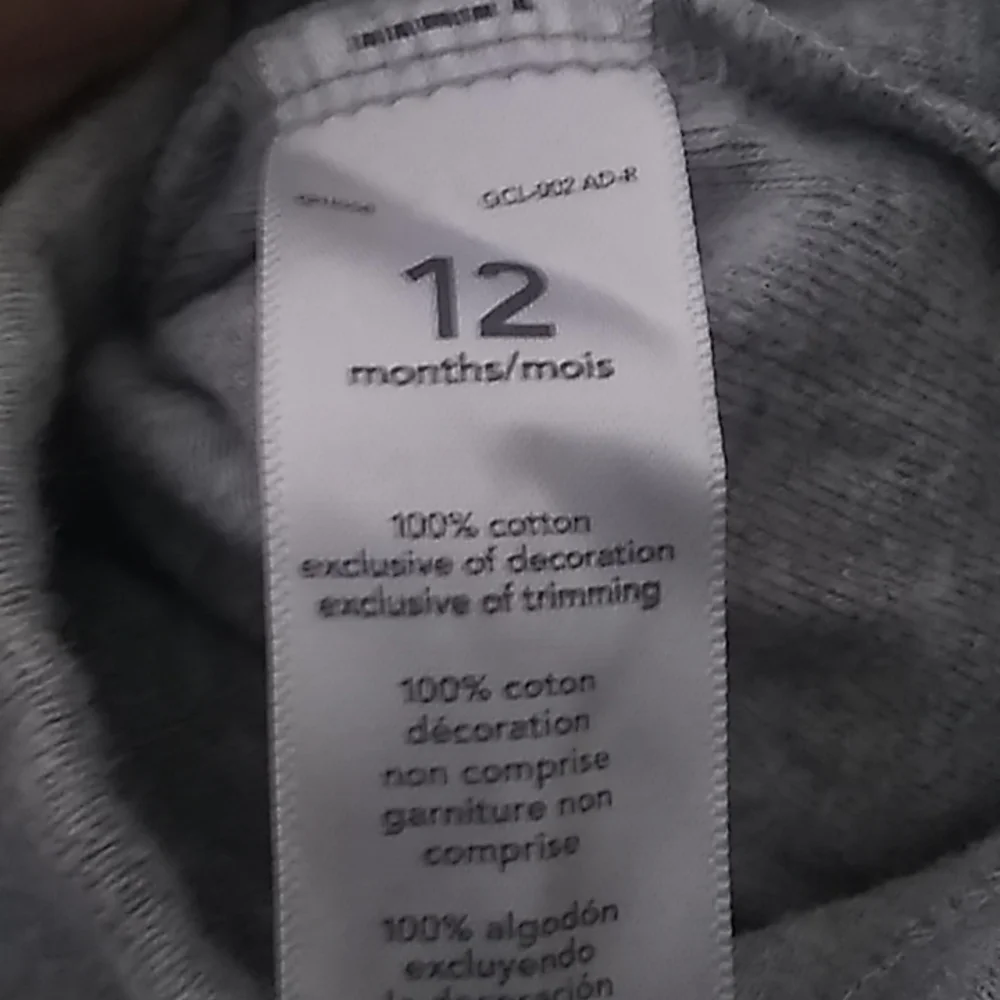 Carters long sleeved snap crotch one piece 12 months
